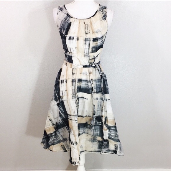 Coldwater Creek Dresses & Skirts - Coldwater Creek brushstroke plaid belt dress
